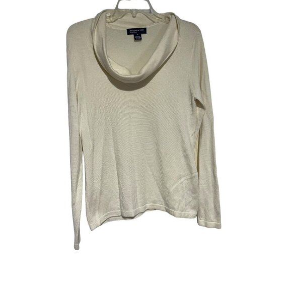 Jones New York Signature Womens Ivory Cowl Neck Knit Sweater Size L - Picture 4 of 6